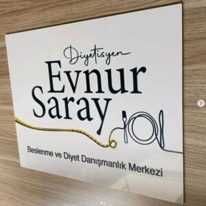 Ofis kapı tabelası estetik yönlendirme tasarımı.
