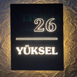 LED ışıklı otel kapı numarası profesyonel çözüm.
