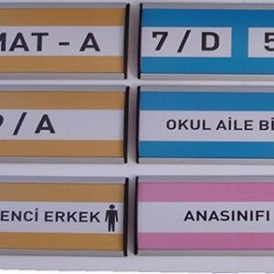 Sürgülü Okul Kapı İsimlikleri